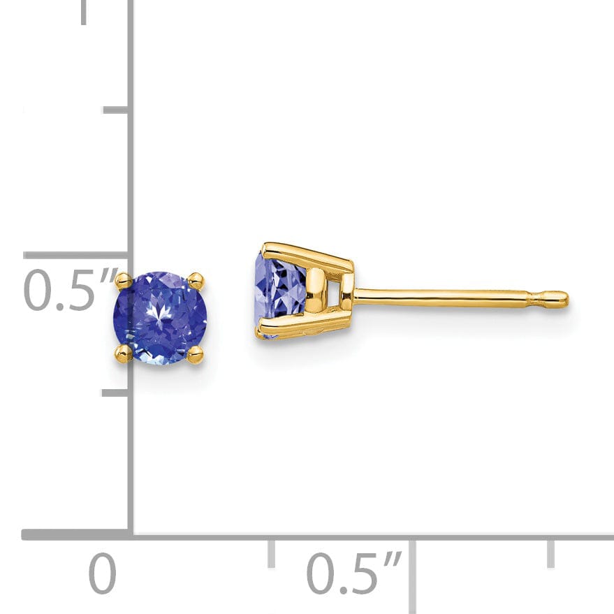 14k Yellow Gold Tanzanite Earring