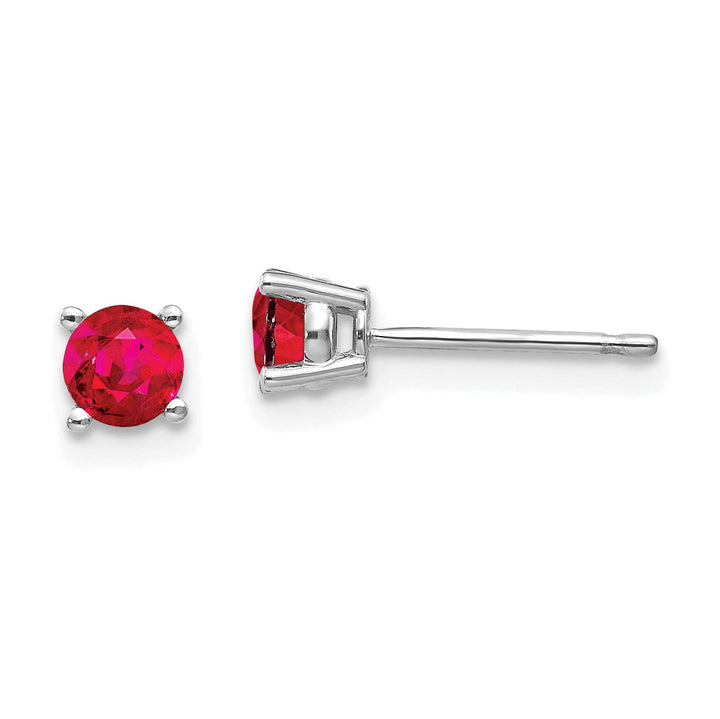 14k White Gold Ruby Earrings