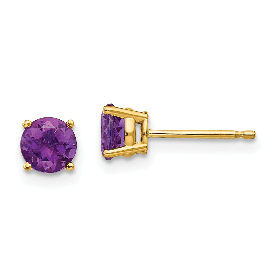 14k Yellow Gold Amethyst Earring