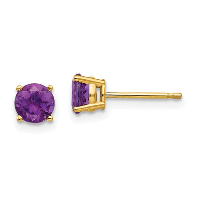 14k Yellow Gold Amethyst Earring at $ 129.56 only from Jewelryshopping.com