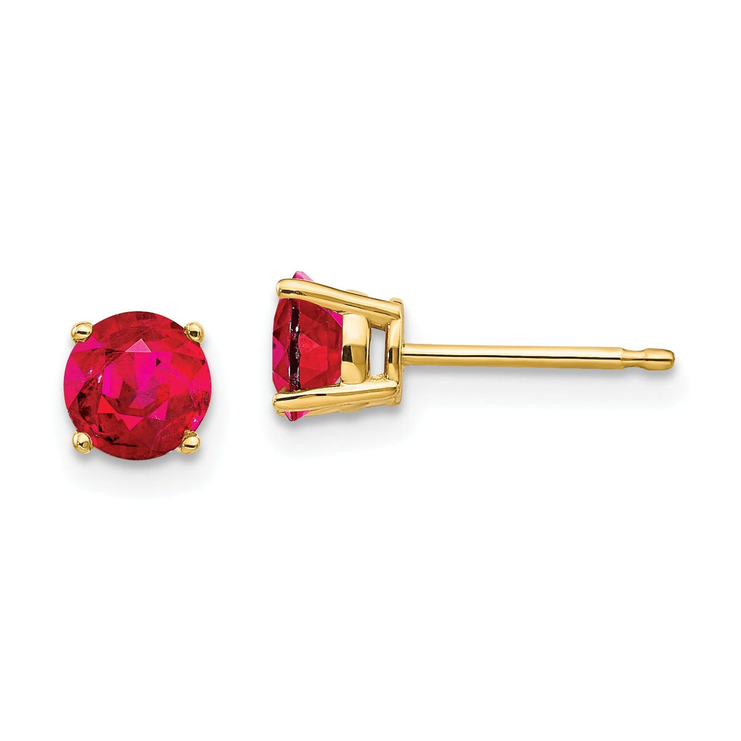 14k Yellow Gold Ruby Earrings