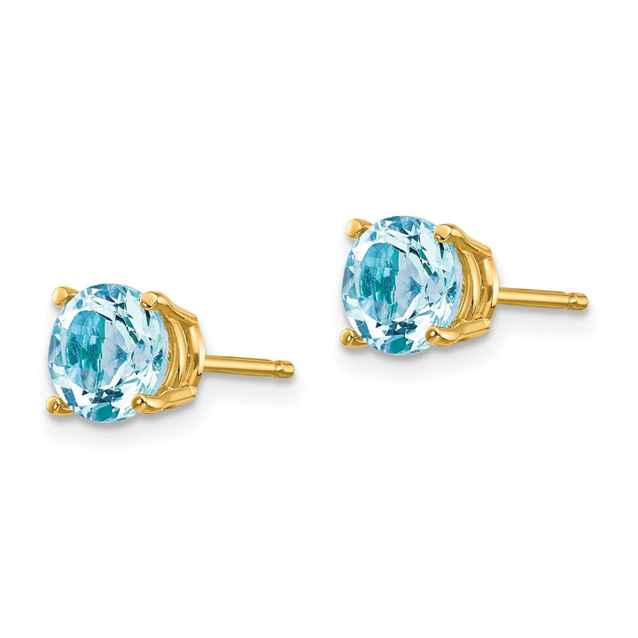 14k Yellow Gold Aquamarine Earrings