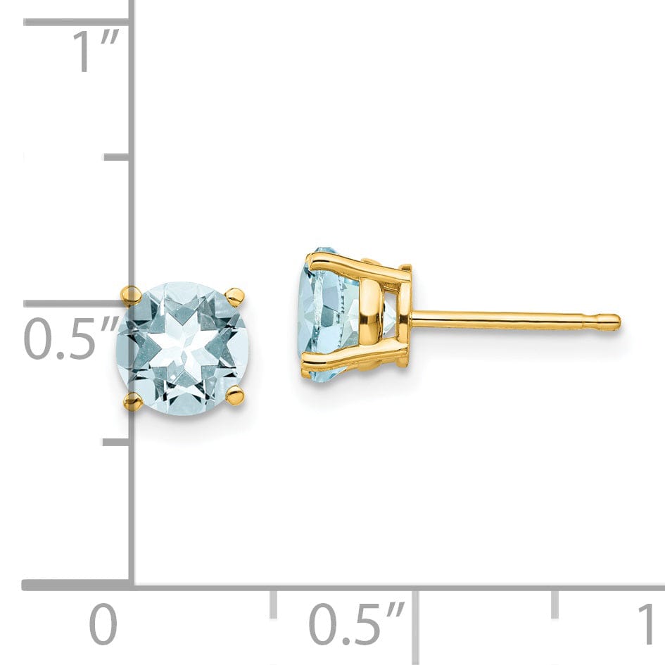 14k Yellow Gold Aquamarine Earrings