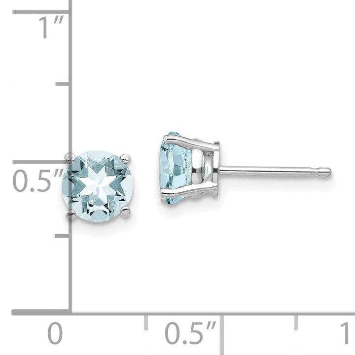 14k White Gold Aquamarine Earrings