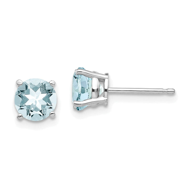 14k White Gold Aquamarine Earrings