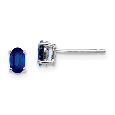 14k White Gold Oval Sapphire Earrings at $ 147.07 only from Jewelryshopping.com
