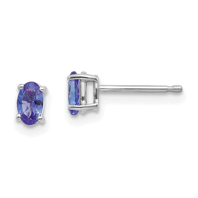 14k White Gold Oval Tanzanite Earrings at $ 161.87 only from Jewelryshopping.com