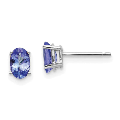 14k White Gold Oval Tanzanite Earrings at $ 247.91 only from Jewelryshopping.com