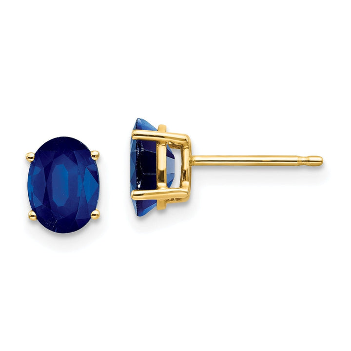 14k Yellow Gold Sapphire Earrings