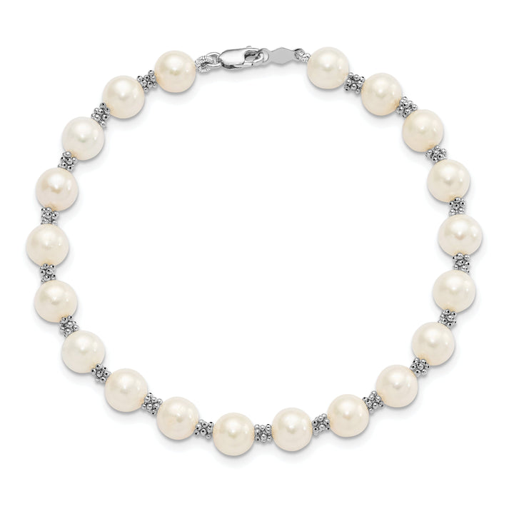 14k White Gold White Pearl Bracelet