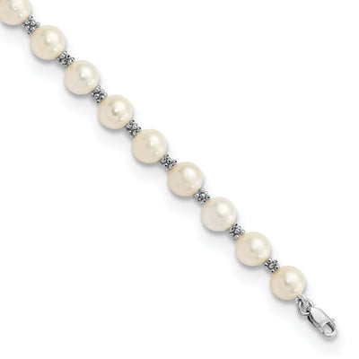 14k White Gold White Pearl Bracelet at $ 240.23 only from Jewelryshopping.com