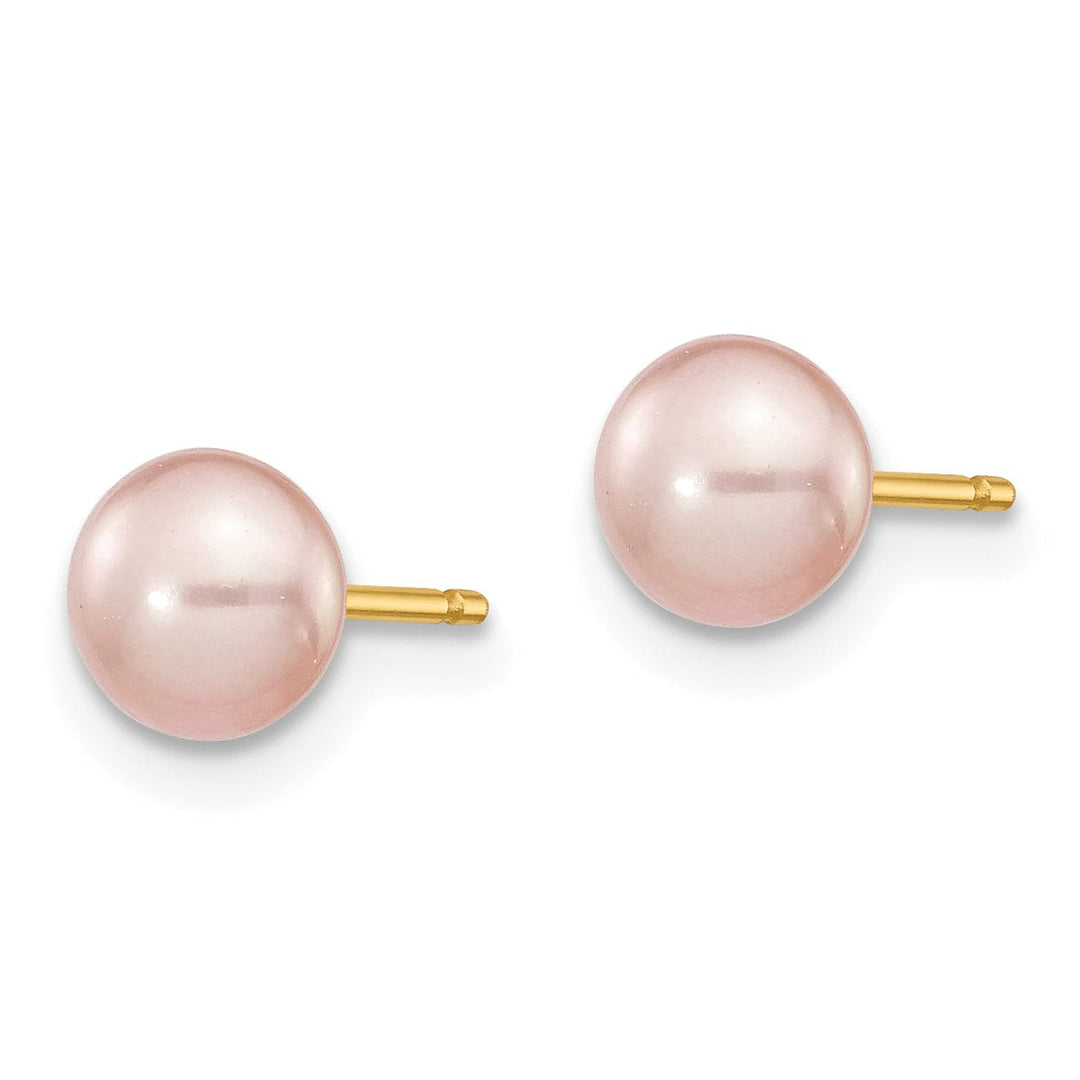 14k Yellow Gold Three Pair Cultured Pearl Earrings