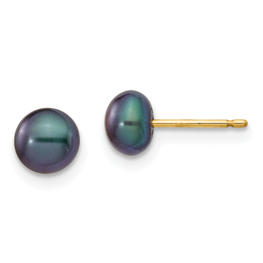 14k Yellow Gold Three Pair Cultured Pearl Earrings