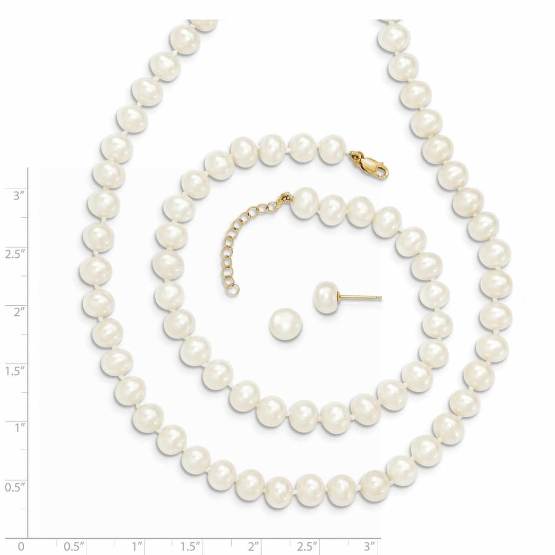 14k FWC Pearl Bracelet Necklace Earring