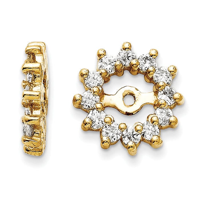 14k Yellow Gold 5/8 Carat Diamond Earring Jackets