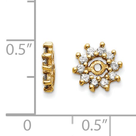 14k Yellow Gold 1/3 Carat Diamond Earring Jackets