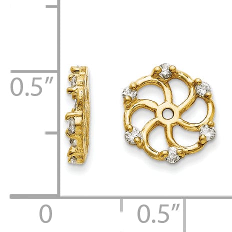 14k Yellow Gold 1/5 Carat Diamond Earring Jackets