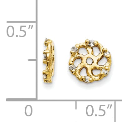 14k Yellow Gold 1/20 Carat Diamond Earring Jackets
