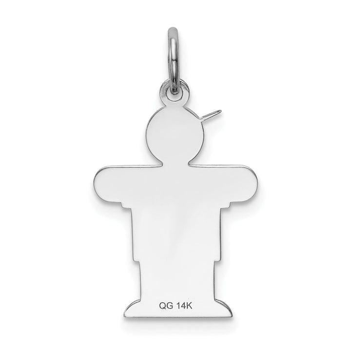 14k White Gold Boy With Hat Hugs Charm