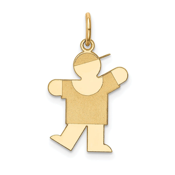 14k Yellow Gold Boy With Hat Kiss Charm