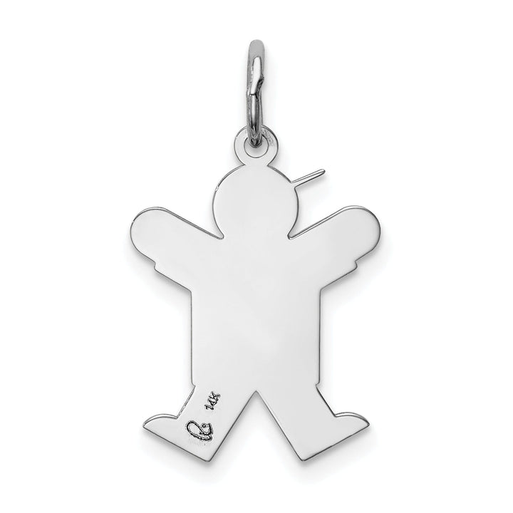 14k White Gold Boy With Hat Joy Charm