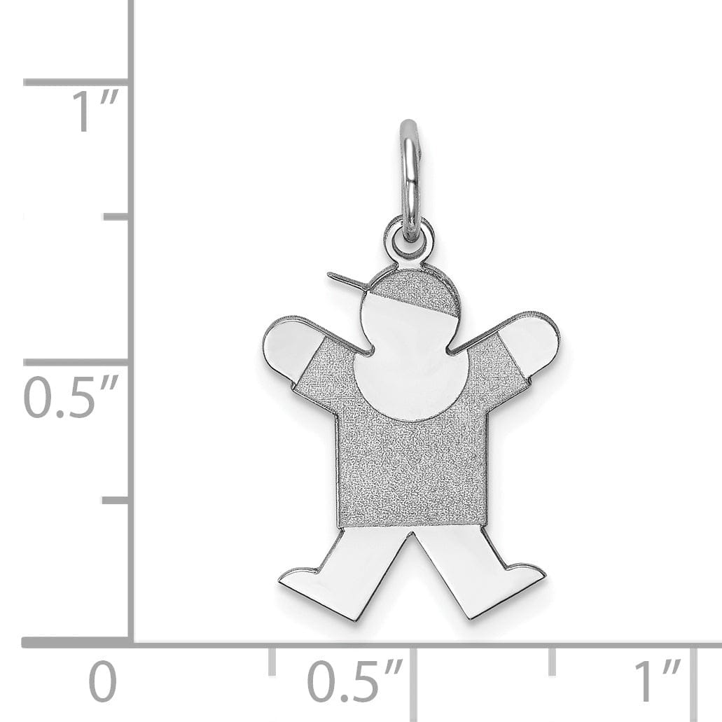 14k White Gold Boy With Hat Joy Charm