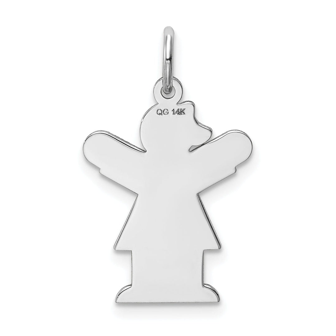 14k White Gold Girl With Bow Love Charm