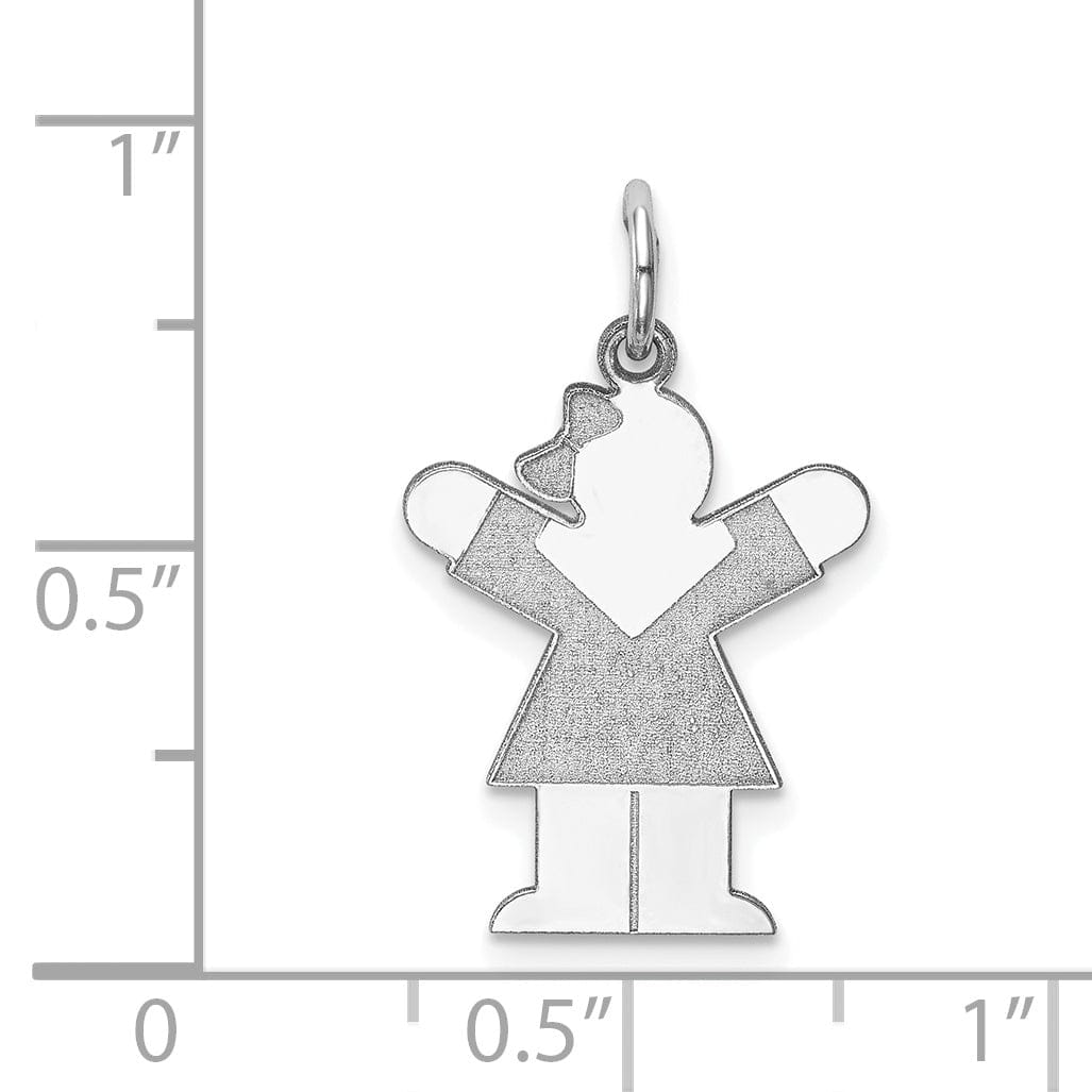 14k White Gold Girl With Bow Love Charm