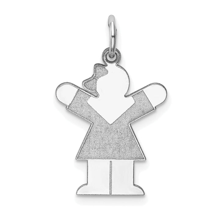 14k White Gold Girl With Bow Love Charm