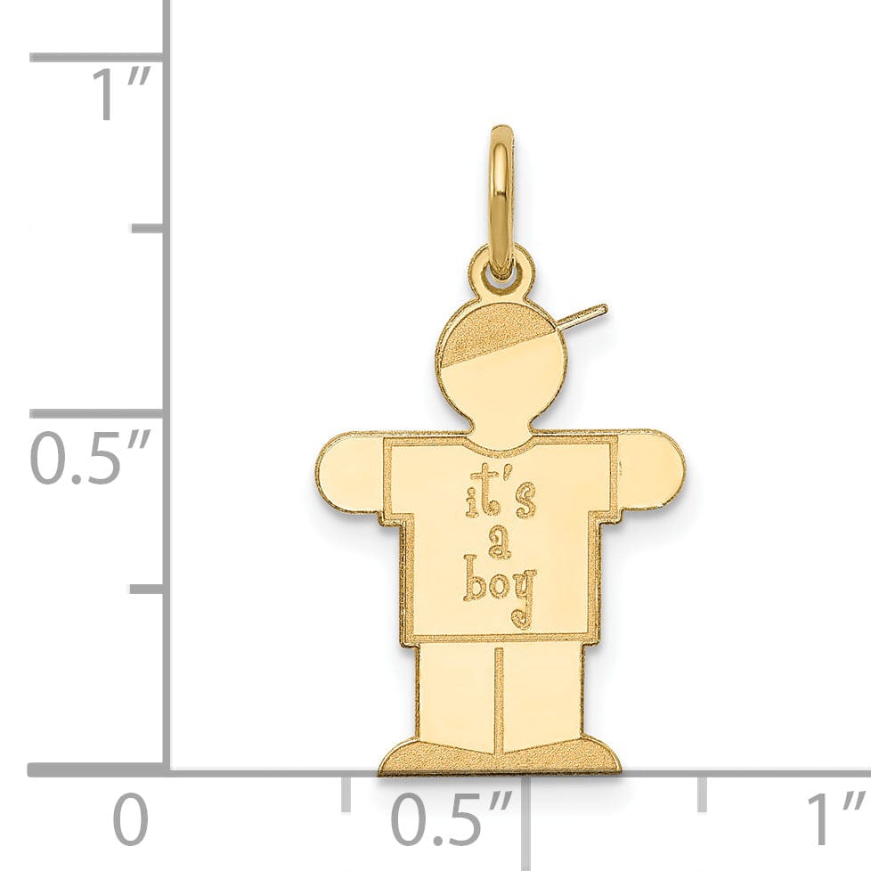 14k Yellow Gold It's a Boy Hugs Charm