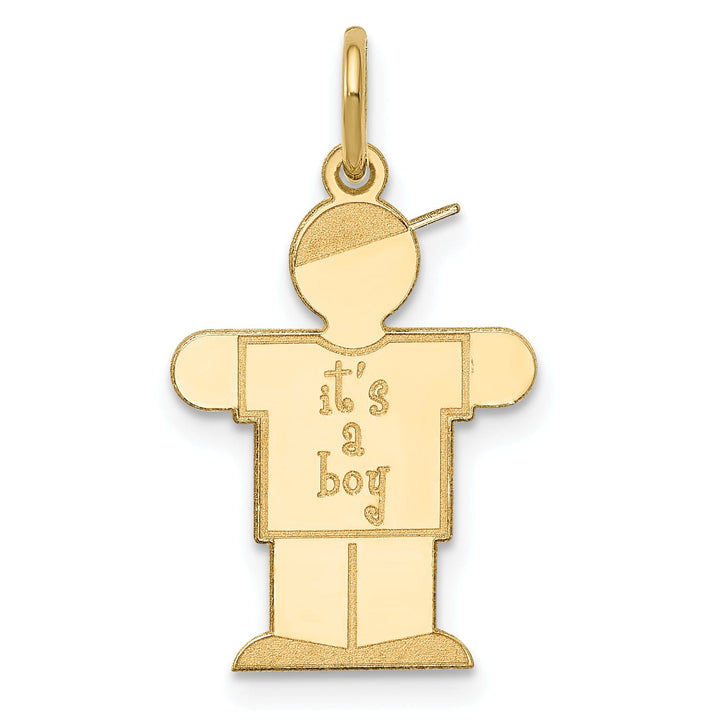 14k Yellow Gold It's a Boy Hugs Charm