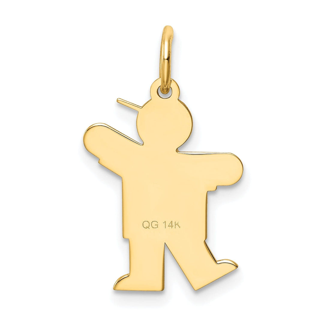 14k Yellow Gold It's a Boy Kiss Charm