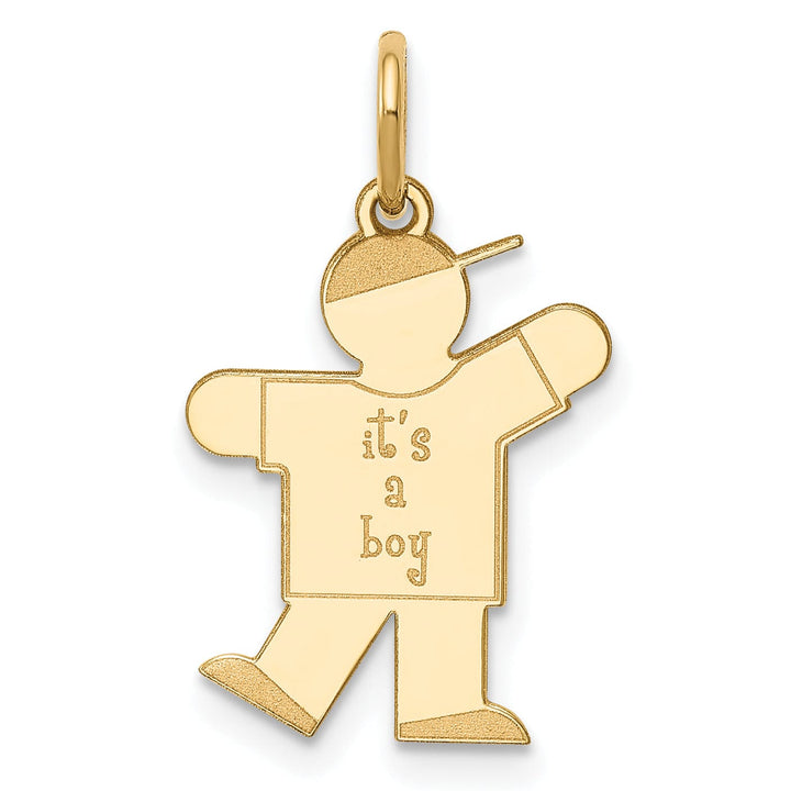 14k Yellow Gold It's a Boy Kiss Charm