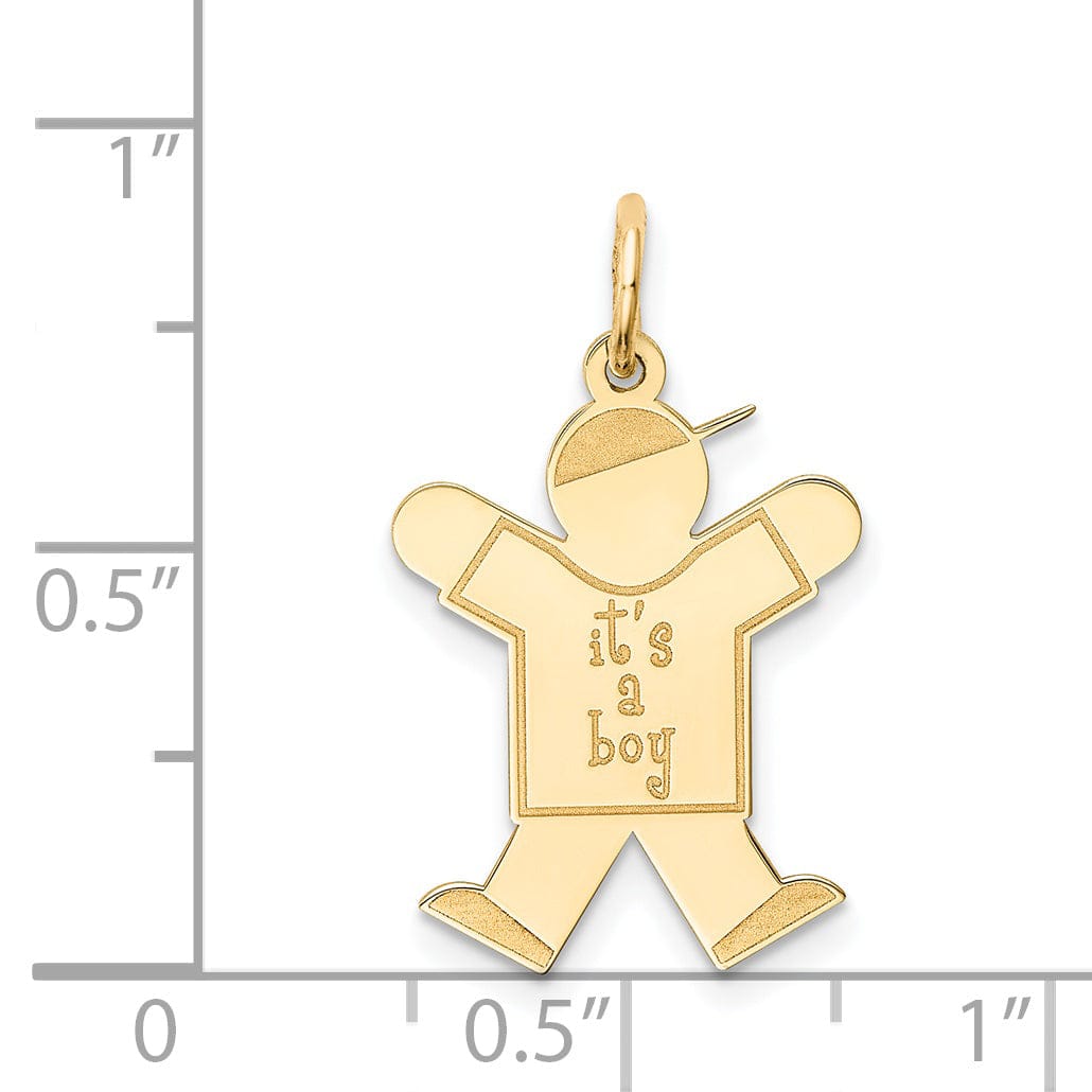 14k Yellow Gold It's a Boy Joy Charm