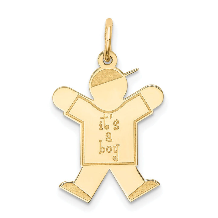 14k Yellow Gold It's a Boy Joy Charm