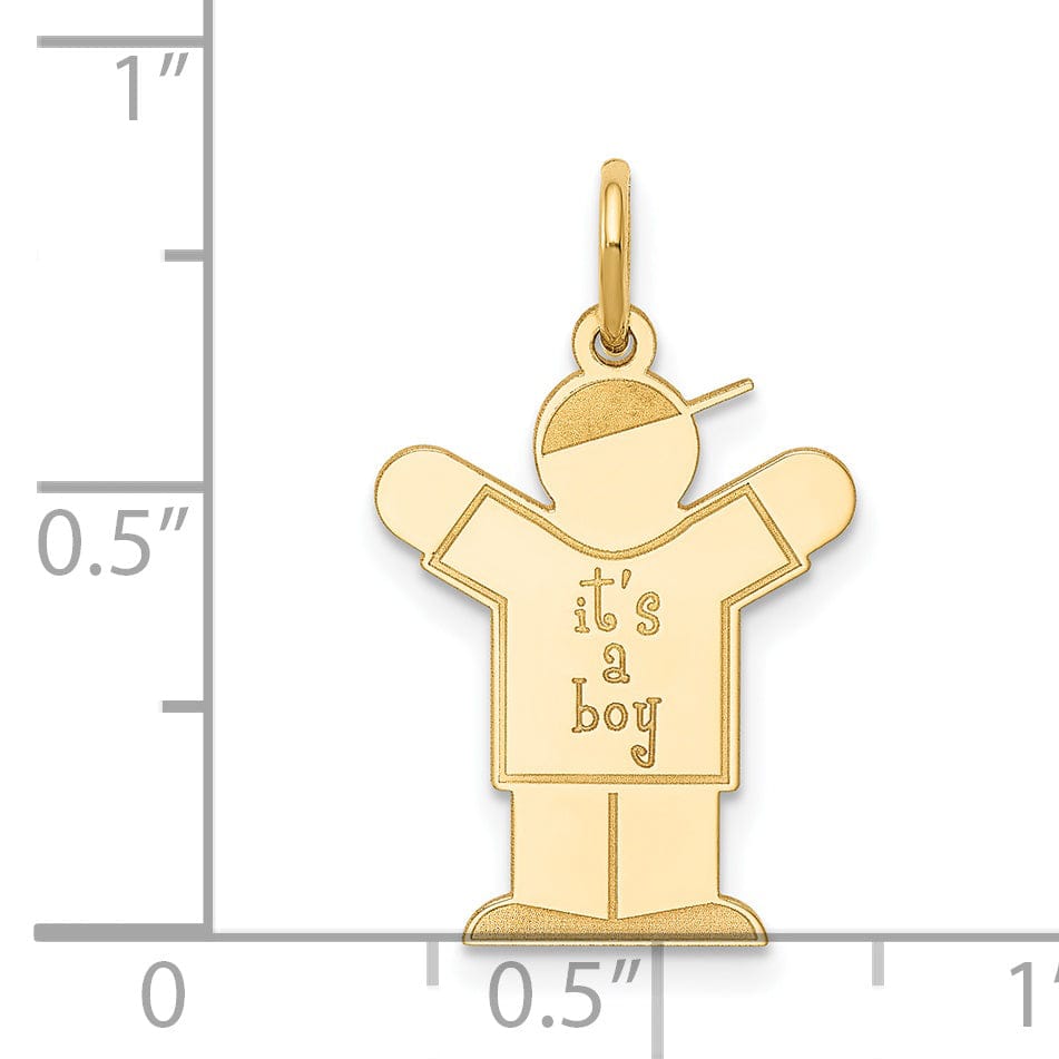 14k Yellow Gold It's a Boy Love Charm