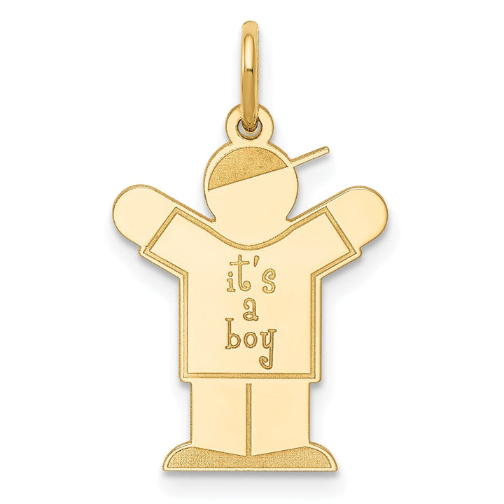 14k Yellow Gold It's a Boy Love Charm