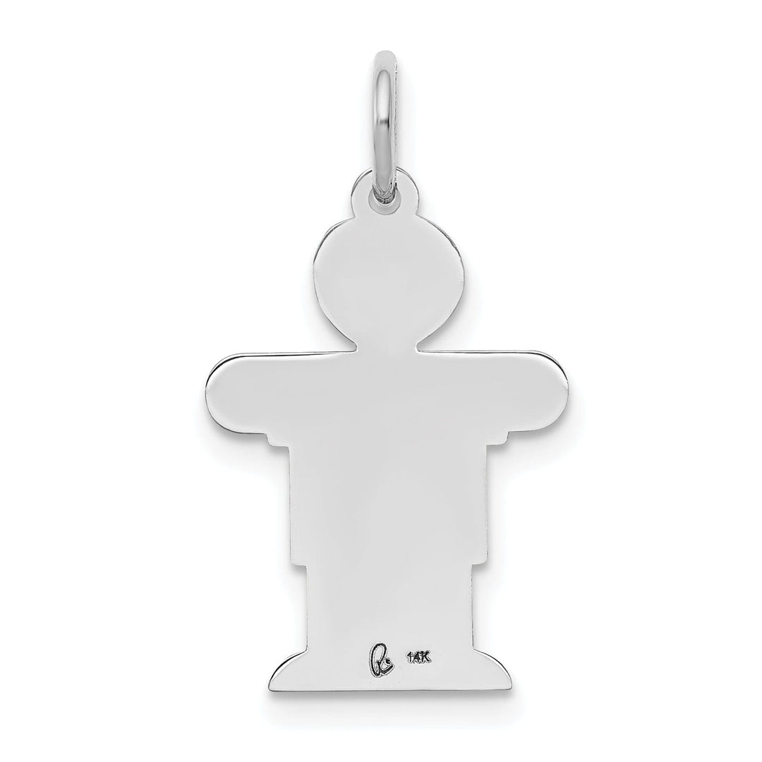 14k White Gold Boy With Haircut Hugs Charm