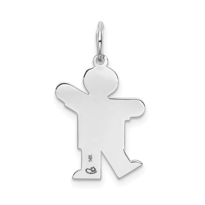 14k White Gold Boy With Haircut Kiss Charm