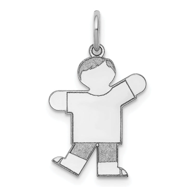 14k White Gold Boy With Haircut Kiss Charm