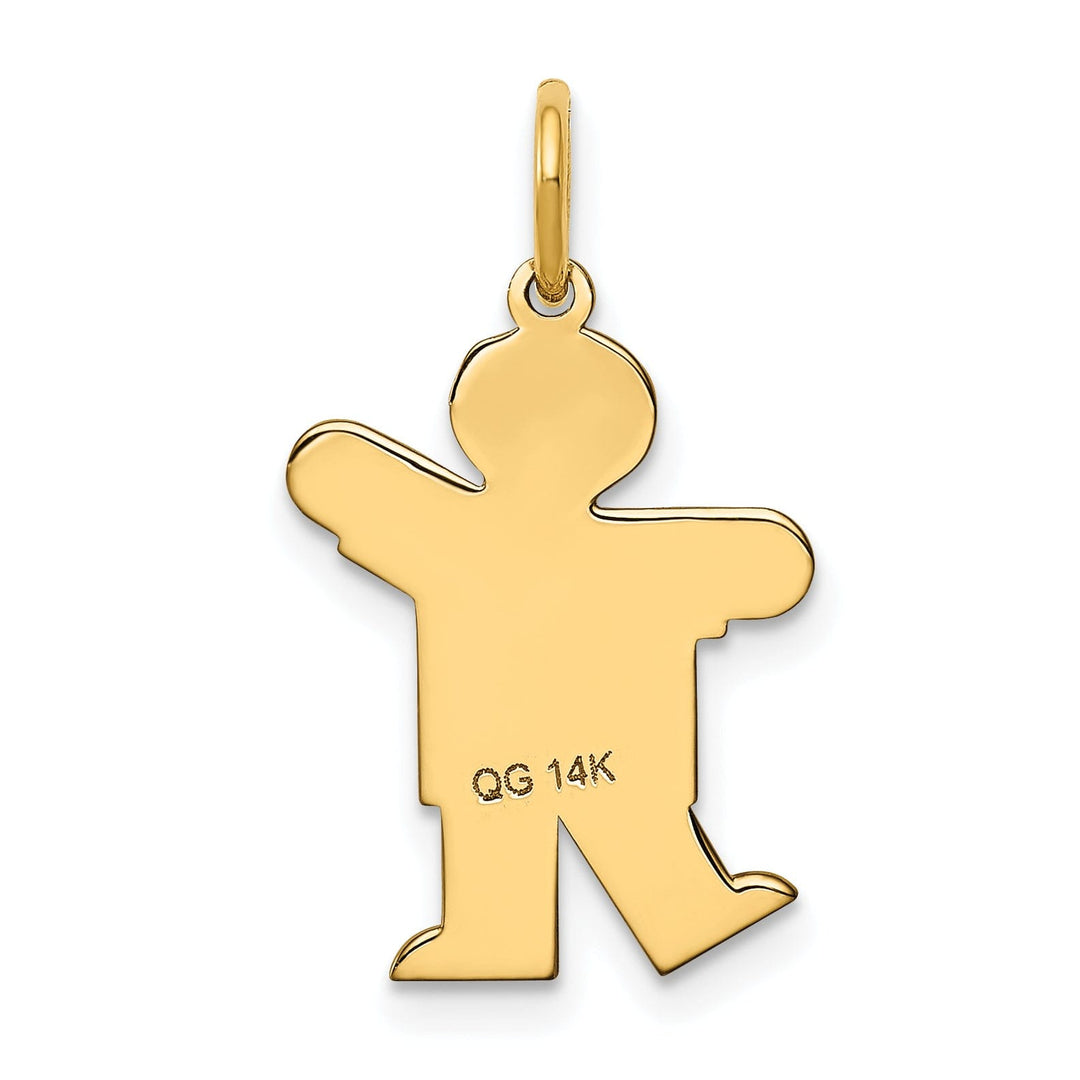 14k Yellow Gold Boy With Haircut Kiss Charm