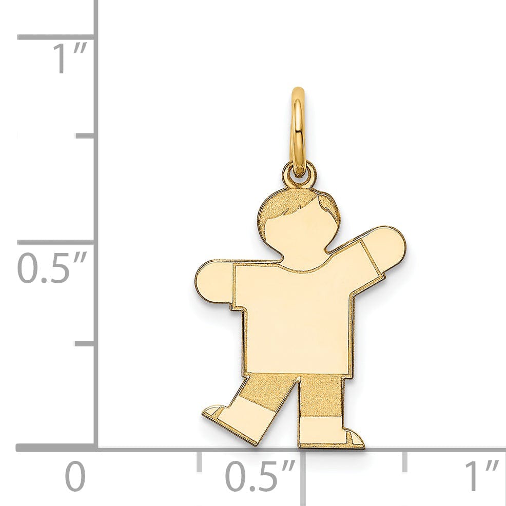 14k Yellow Gold Boy With Haircut Kiss Charm