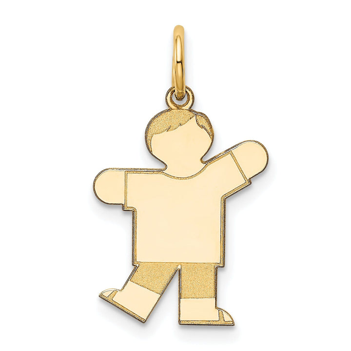 14k Yellow Gold Boy With Haircut Kiss Charm