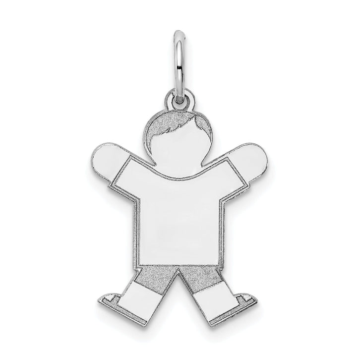 14k White Gold Boy With Haircut Joy Charm