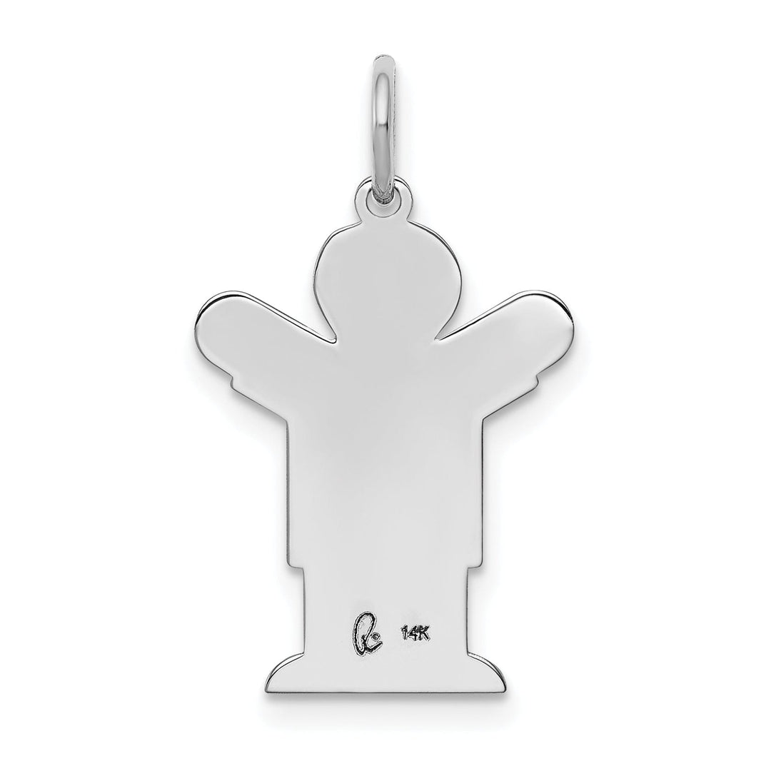 14k White Gold Boy With Haircut Love Charm