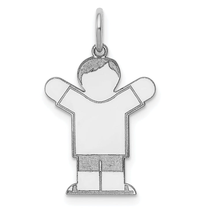 14k White Gold Boy With Haircut Love Charm