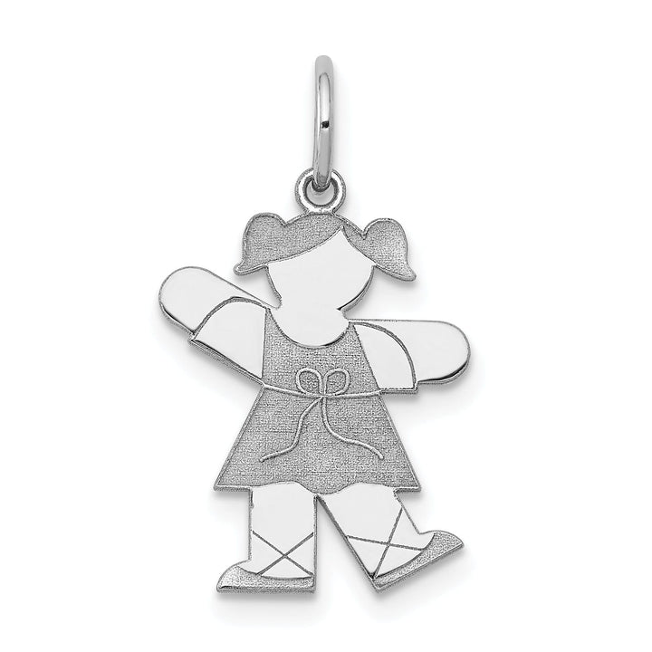 14k White Gold Ballerina Girl Kiss Charm