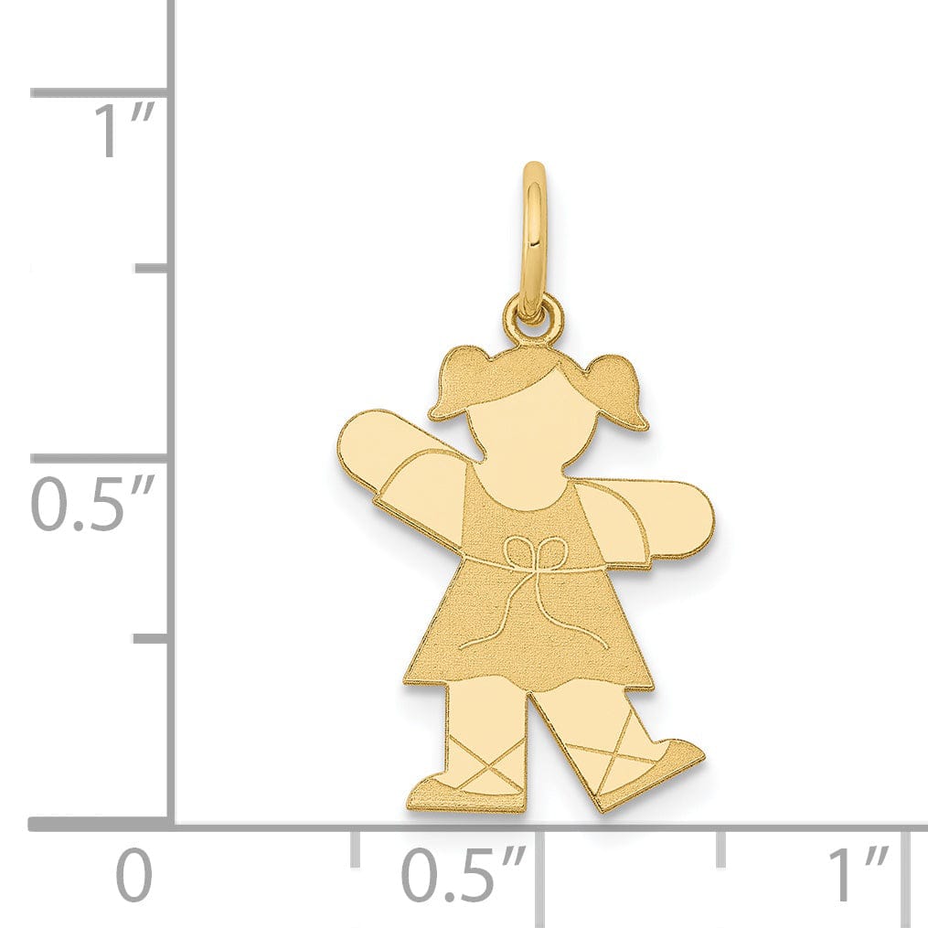 14k Yellow Gold Ballerina Girl Kiss Charm