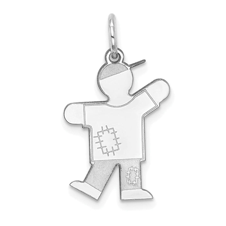 14k White Gold Patchwork Boy Kiss Charm