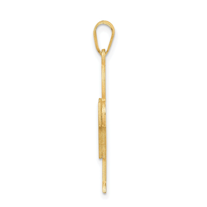 14k Yellow Gold Satin Solid Hugs Boy Charm